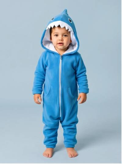 Kigurumi Infantil Tubarão Azul