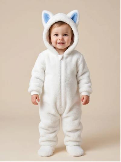 Kigurumi Infantil Raposa Branca