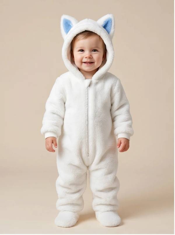 Kigurumi Infantil Raposa Branca