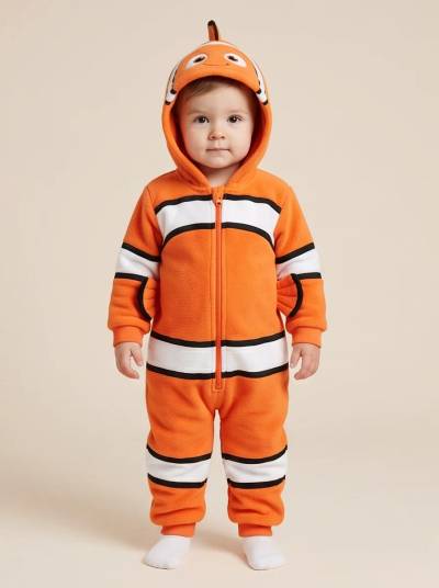 Kigurumi Infantil Peixinho Listrado Laranja