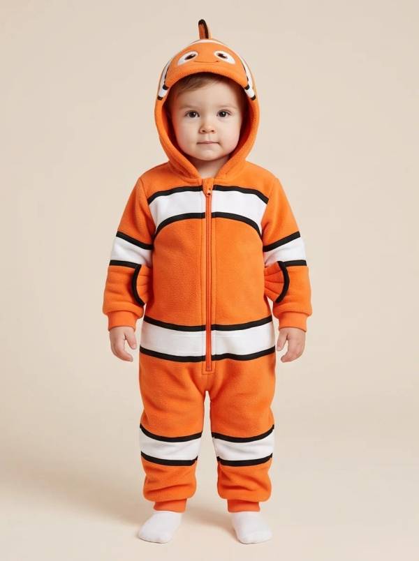 Kigurumi Infantil Peixinho Listrado Laranja