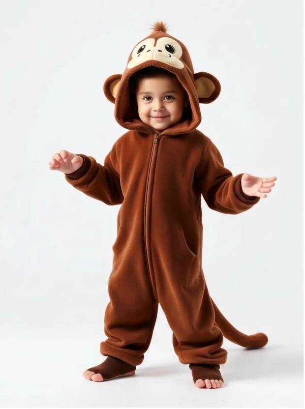Kigurumi Infantil Macaco Marrom