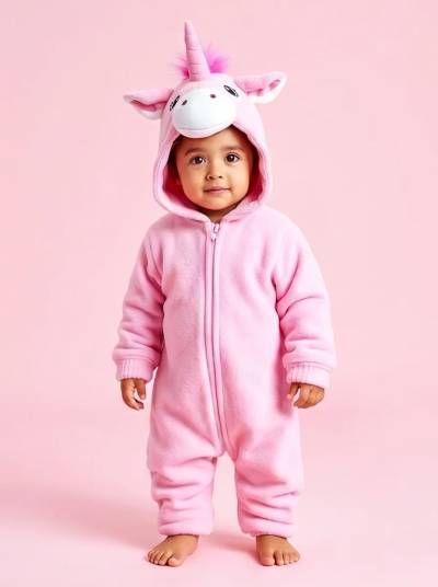 Kigurumi Infantil Unicórnio Rosa